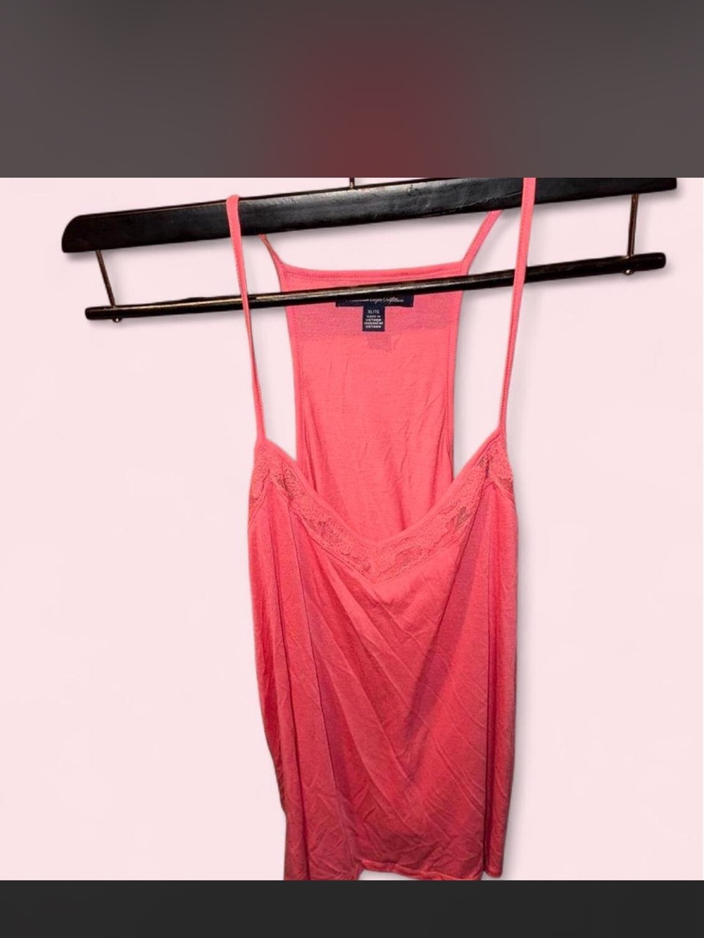 American Eagle Outfitters Coral Pink Lace-Trim Camisole